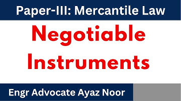 Negotiable Instrument  || Engr Advocate Ayaz