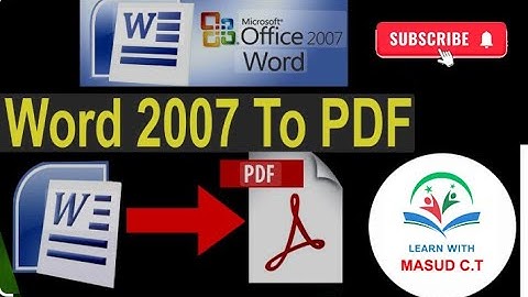 MS Word 2007 to PDF করবেন যে ভাবেl | Word 2007 to PDF Converter | How To Save As PDF Office 2007
