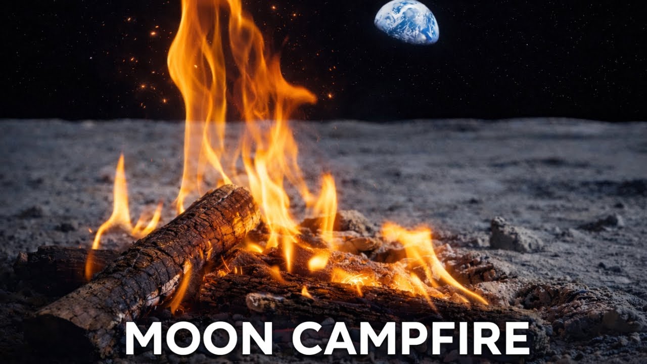 Cosmic Campfire on the Moon 🌌🔥 Relaxing Space Ambience for Sleep, Study & Meditation
