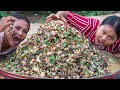 Hot Spicy Mixed Raw Crabs 50Kg Salad Recipe - Eating Raw Crab & Donation Foods in Village