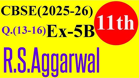 Class-11th Maths CBSE Complex Numbers Exercise- 5B|Exercise- 5B Class-11th R.S.Aggarwal Q.no.13,14