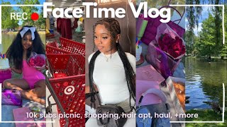 FaceTime Vlog: I hit 10k subs, hair apt, target run, new starbies drink, clothes haul + more