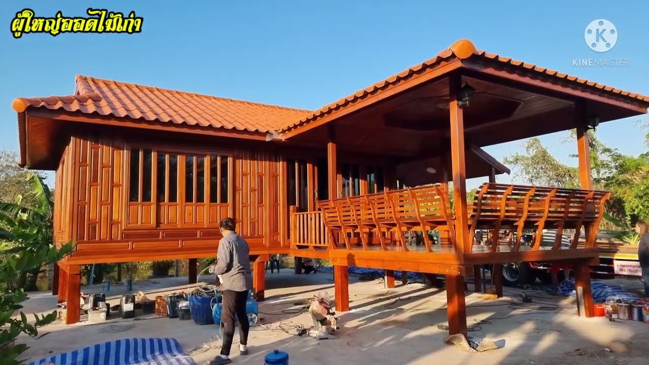 ส่งบ้าน จ.กาฬสินธ์ พื้นมะค่าทั้งหลัง #ผู้ใหญ่ออดไม้เก่านครสวรรค์