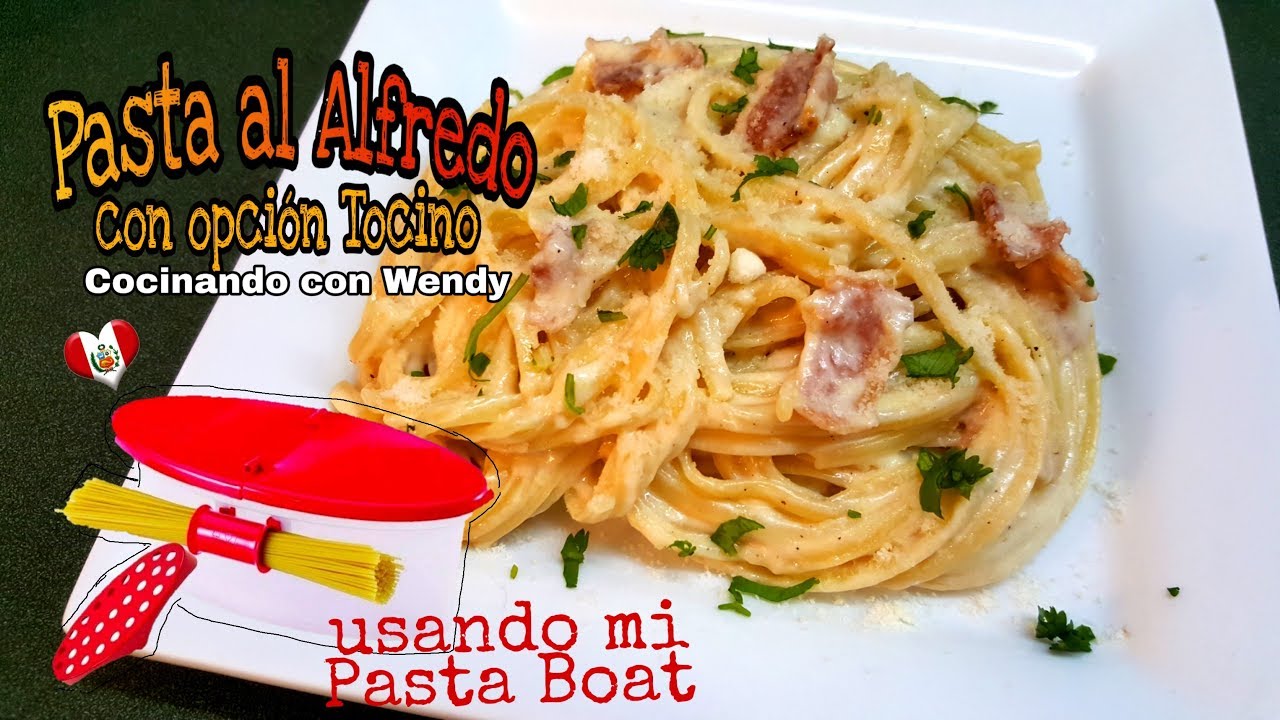 RECETA: PASTA AL ALFREDO Y PASTA HECHA EN PASTA BOAT - YouTube