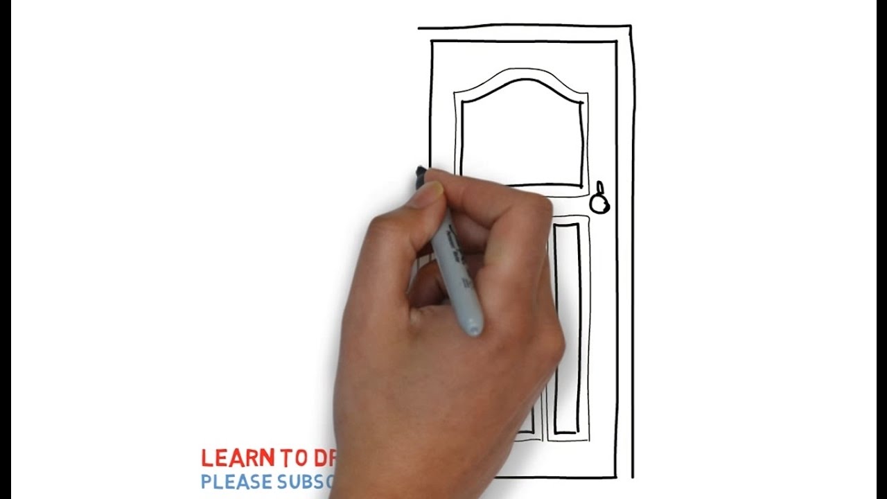 How To Draw A Door Step By Step For Kids | Coloring Book Page And Drawing Learn Colors For Kids
