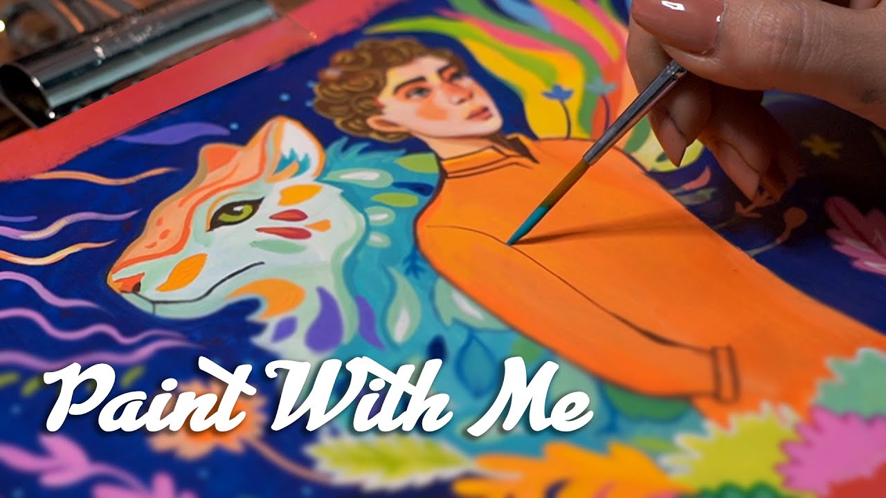 Paint with me * Acrylic Gouache Illustration * YouTube