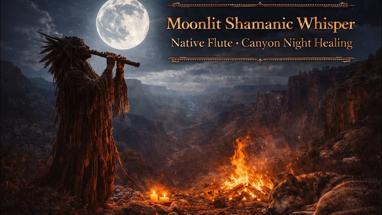 1Hour Moonlit Shamanic Whisper | Native Flute & Canyon Night Healing 🪶🌕