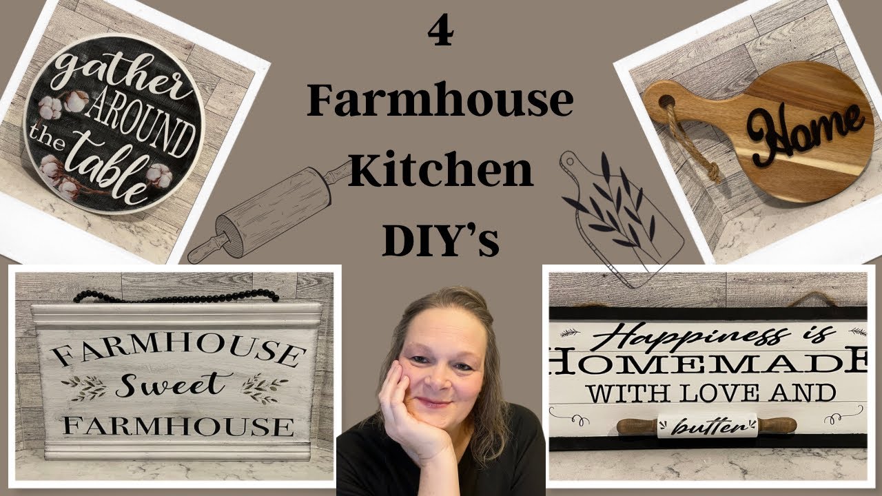 4 Farmhouse Kitchen DIY's | Hobby Lobby DIY's | Kitchen Decor | Black and White Farmhouse Decor ...