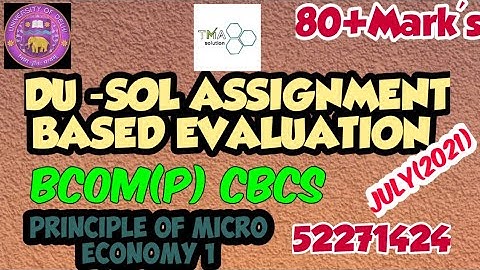 DU-SOL || PRINCIPAL OF MICROECONOMY 1|| 52271424||BCOM (CBCS) || 4th SEMESTER || SOLVED ASSIGNMENT