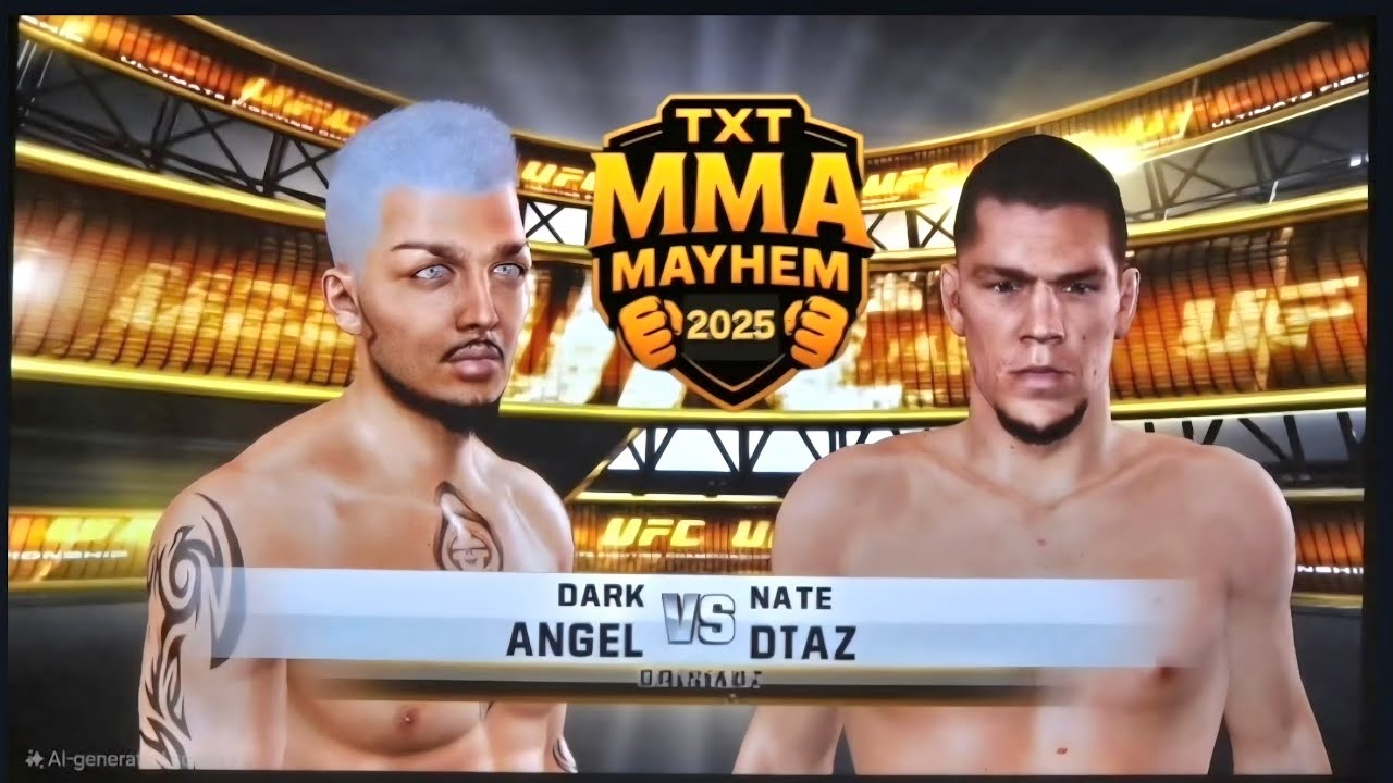 DARK ANGEL VS. NATE DIAZ (FULL UFC TXT MMA MEYHEM FIGHT) (MAIN CARD)