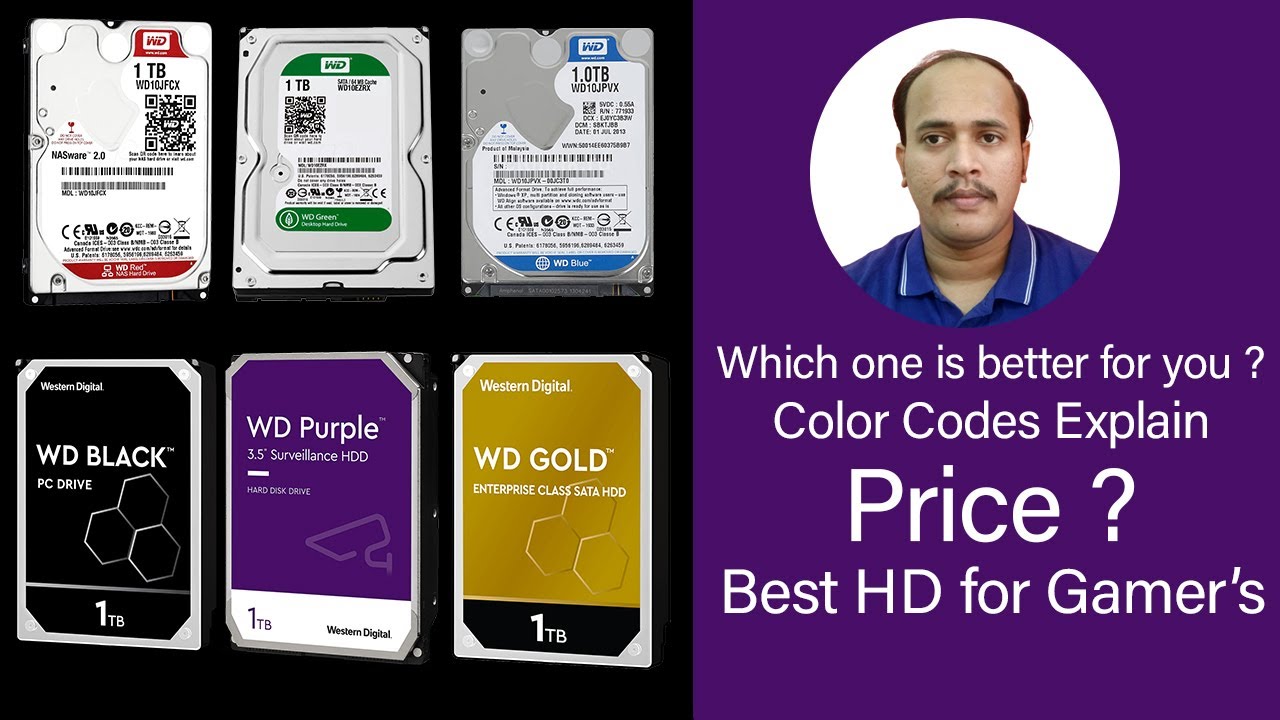 ulykke Retaliate Derfor Types of Hard Drives | Color Codes of Western Digital WD Hard Disk Drives |  Full Details In Hindi - YouTube
