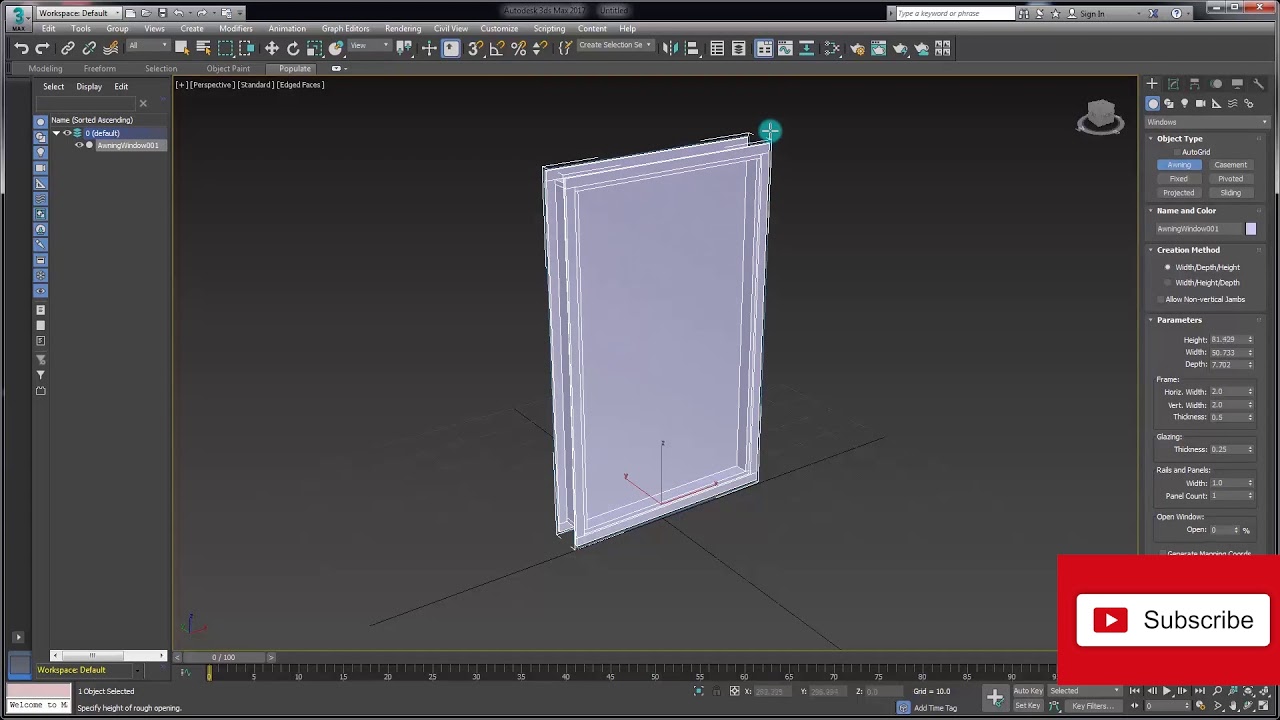3ds max 2019 #13 Creating an Awning Window  free tutorial