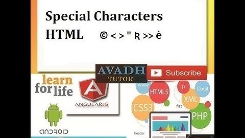 insert special characters in html | copyright symbol html | registration symbol html | avadh tutor