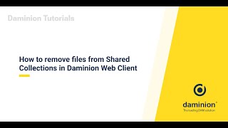 How to remove files from Shared Collections in Daminion Web Client
