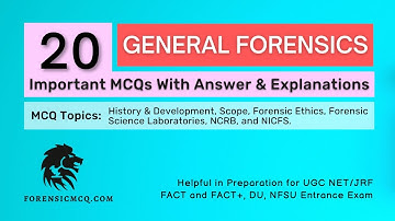 20 Important MCQs on General Forensic Science | Unit-I | 5000 MCQ Series For UGC NET Forensics