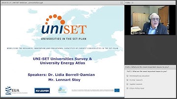 EUA Webinar: Recent activities in energy - UNI-SET and the University Energy Atlas
