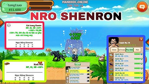 Ngọc Ngọc Rồng Lậu Mới Nhất/SV Pha lê hoá được ct và pet đồ 10s, xuất hiện vật phẩm đeo lưng cực mới