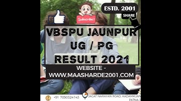 VBSPU Jaunpur  UG / PG  Result 2021