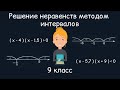 Решение неравенств методом интервалов. Алгебра, 9 класс