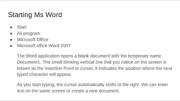 Editing text in Ms Word 2007
