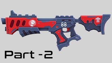 Stylized Sci Fi Shotgun Part 2 Modeling (low poly) in Blender 3.4