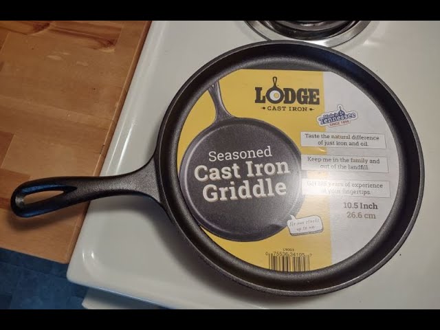 Lodge MFG LSRG3 10-1/2 inch Square Cast Iron Griddle, Black