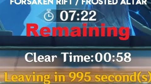 Forsaken Rift Frosted Altar IV Speedrun 48s combat 58s "Clear Time"