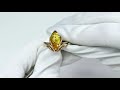 Золотое кольцо Дарвин с янтарём 910040023-ск