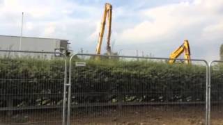 Final seconds of the Prodrive building