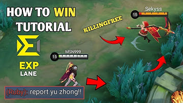 HOW TO WIN EVERYTIME IN EXP LANE USING THIS YU ZHONG REVAMP BUILD TUTORIAL | Mobile legend
