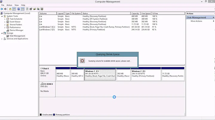 Windows 8.1: Shrink, Extend, Delete, Create Partitions