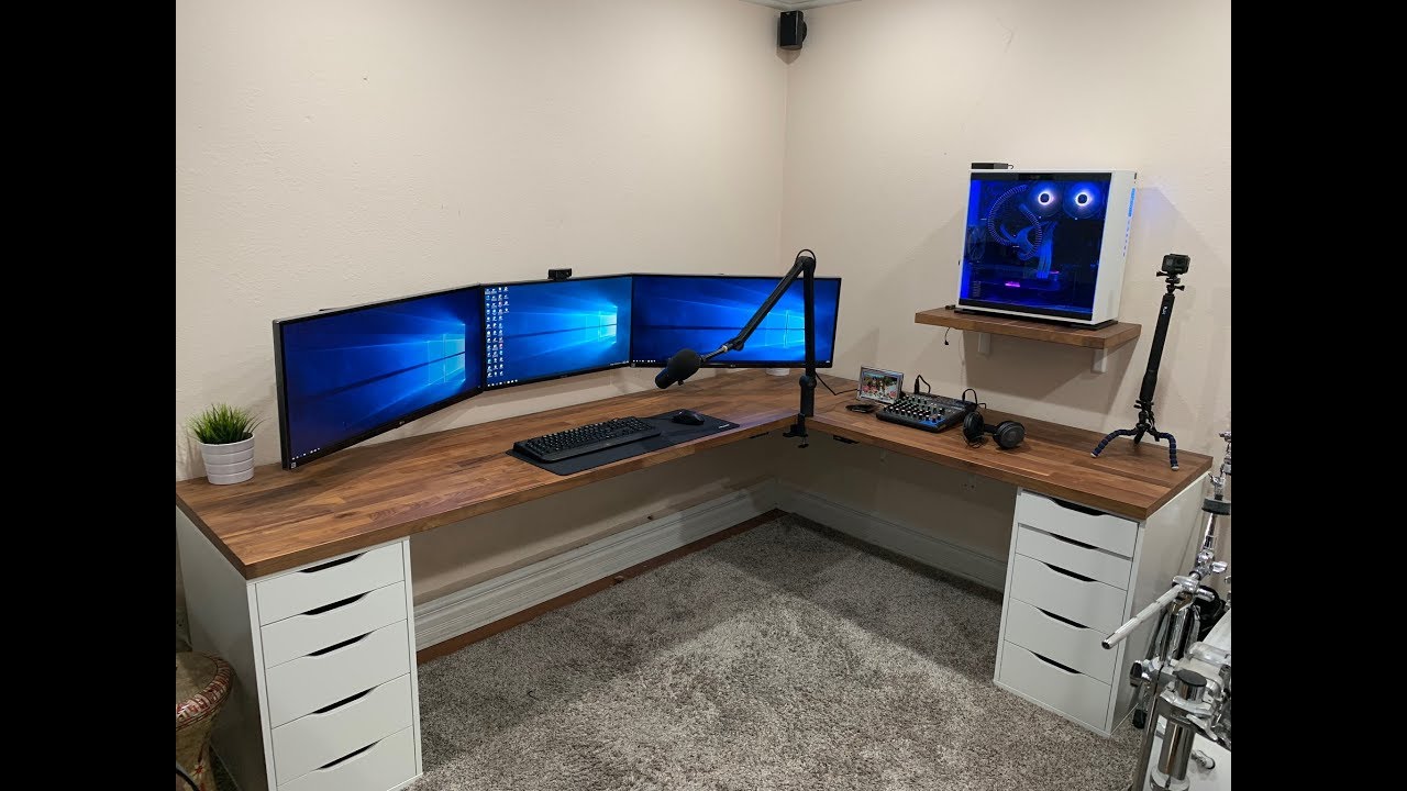 Best Gaming Office Desk Cable Management Setup 2019 Youtube