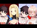 Girls say "Don't look at my boobs!" but he keeps watching OPPAI 【Saegusa Akina】