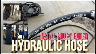 INSTALL BRAND NEW PULLEY GUIDE AND HYDRAULIC HOSE FOR FORKLIFT CATERPILLAR #194