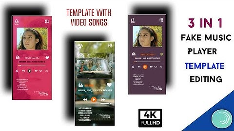 3 in 1 Fake music player template editing in Alight motion Music Player with video song edit in Tami