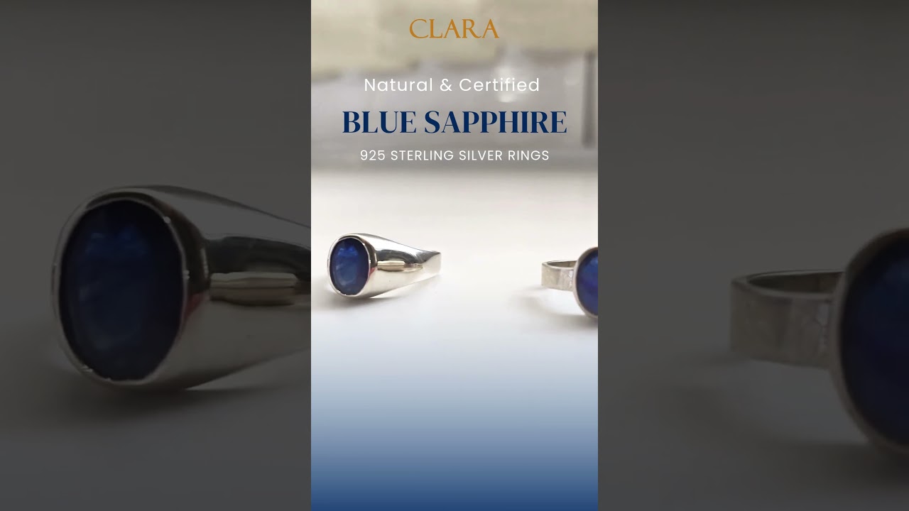 Natural & Certified Blue Sapphire Neelam Stone Rings Collection | CLARA