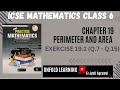 Class 6 ICSE || Let's Practise Mathematics || Green Earth pub || 19. Perimeter and Area || Ex 19.1