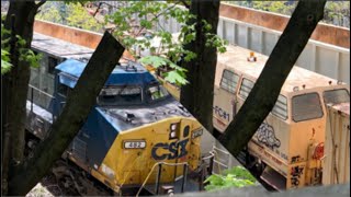 CSX: Eastbound Y102 with Harsco P811SP-FC equipment to Oak Point Yard!