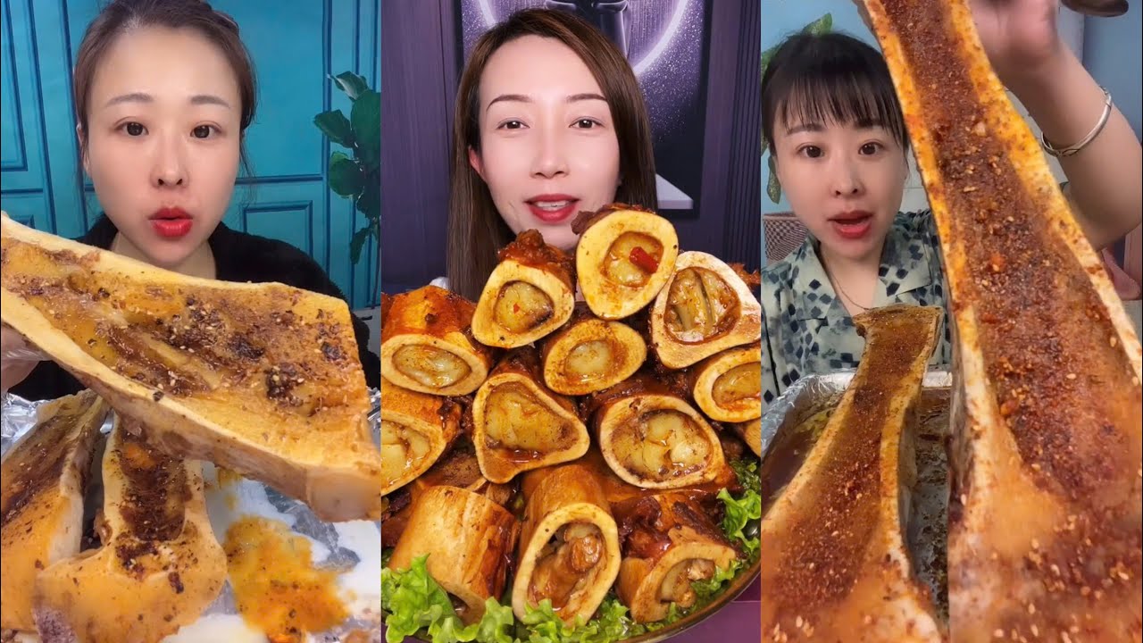 MUKBANG beef bone marrow ASMR  - The best of delicious Lien Huong food #1612
