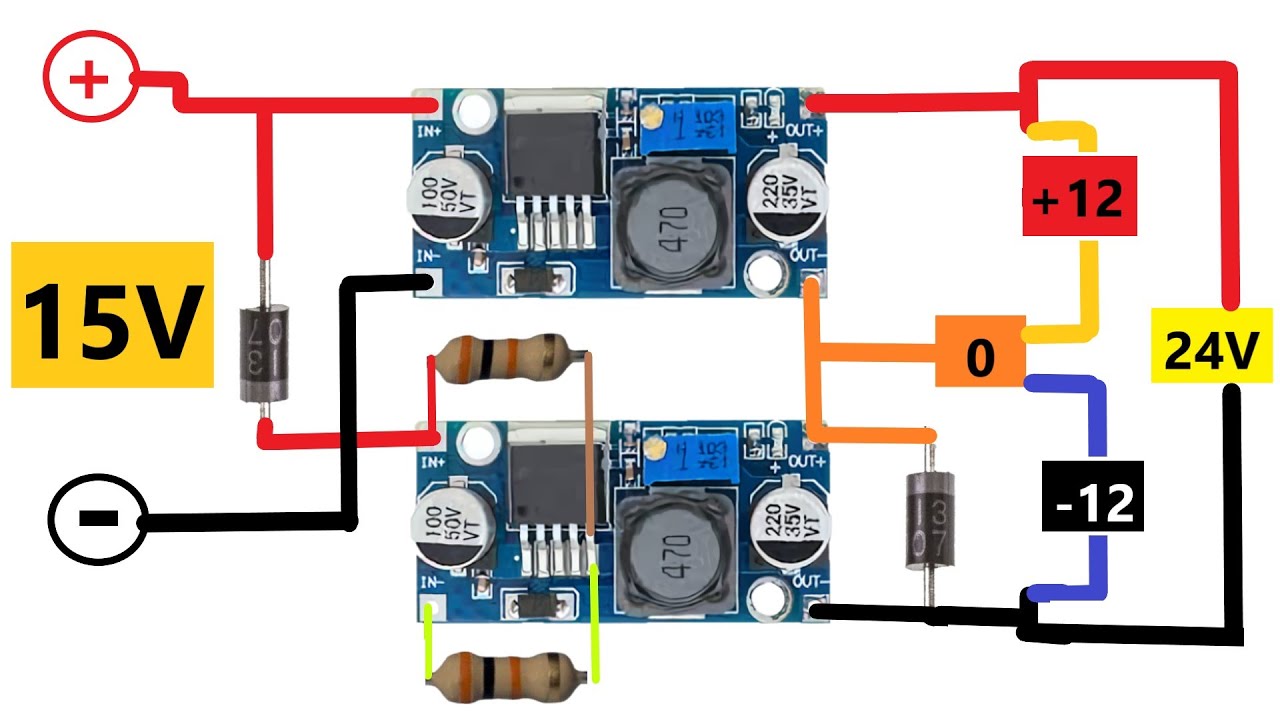 How to Make Symmetrical Power Supply Using DC DC down Module LM2596