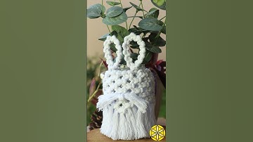 DIY🐰Vidro Decorado para Páscoa com Macramê!Tutorial no canal!#macrame #macrametutorial #pascoa