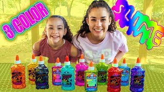 3 Colors Of Glue Slime Challenge!! NEW COLORS!!