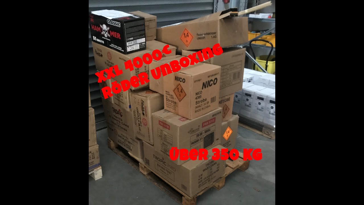 XXL Feuerwerk Unboxing 2018/19 4000€ Röder Feuerwerk F2 F3 350KG