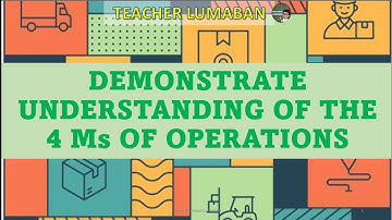 Demonstrate Understanding of The  4 Ms of Operations