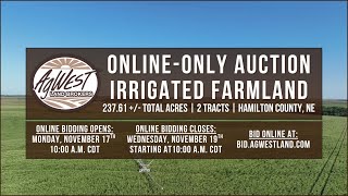 Online-Only Auction | 237+/- Acres | 2 Tracts | Hamilton County, NE