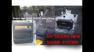 FINISHING MY SKAR ADUIO SOUND SYSTEM (wiring a amp and all my door speakers)