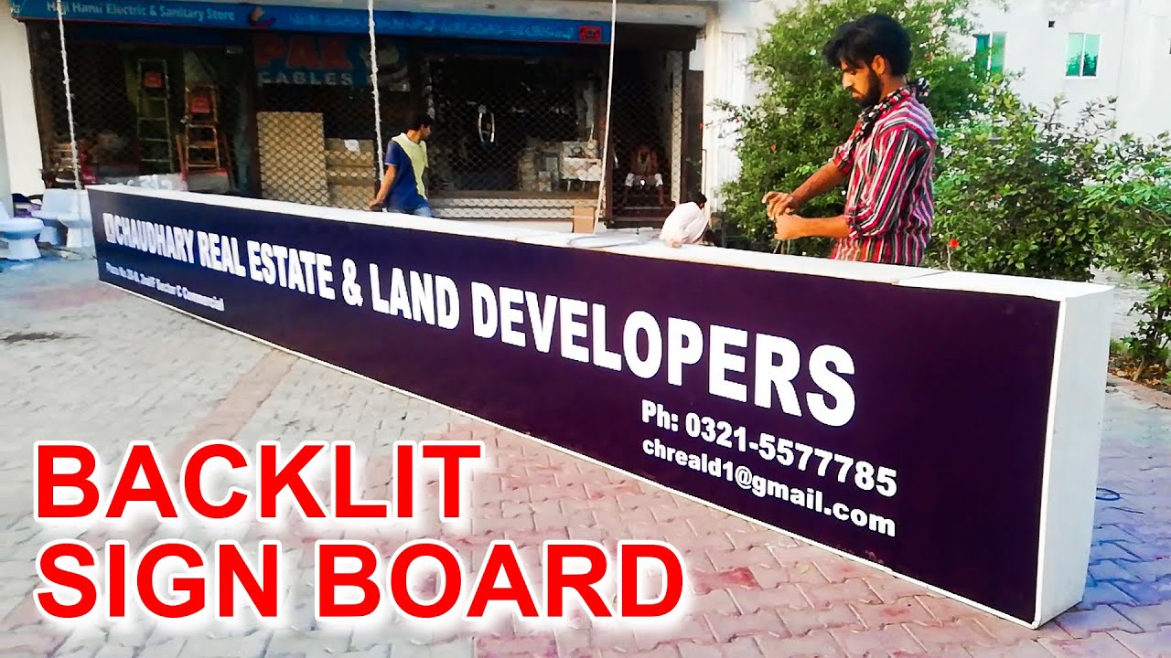 Glow Sign Board Making Process | Backlit Board Making To Fitting | Led Board  Makers In Pakistan - Youtube