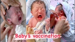 Cute newborn babies get first Vaccine - Babies get first Vaccine injection