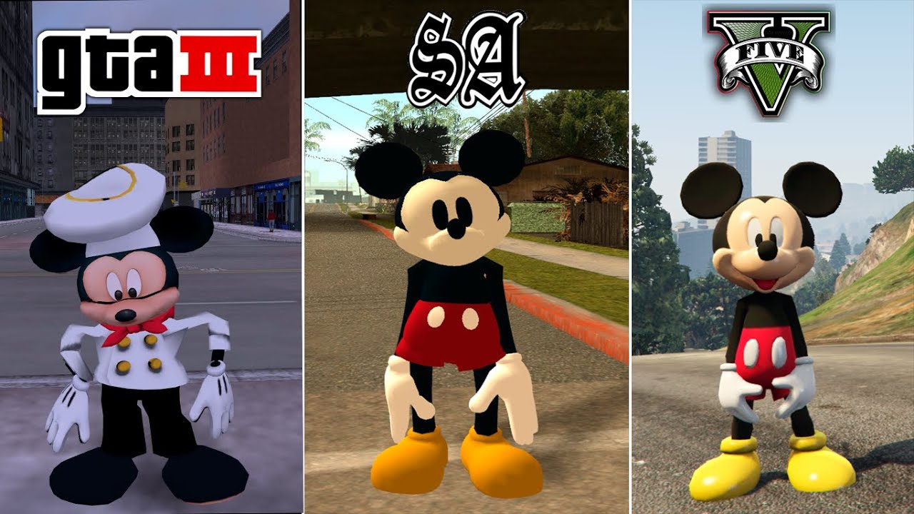 Mickey Mouse in GTA Games (Evolution)