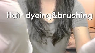 (Sub⭕️) ASMR 눈썹이랑 머리 염색해주는 친누나 ㅣ Hair dyeing&brush ㅣ 머리 빗는 소리, 분무기, 라텍스 장갑) screenshot 5